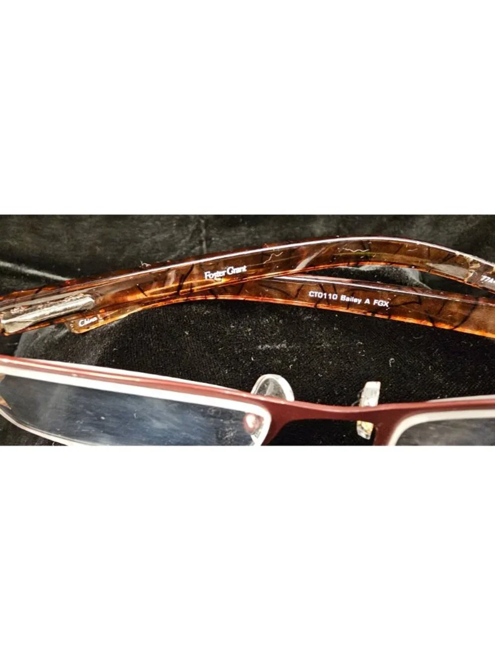 Foster Grant Bailey A Rectangular Eyeglasses CT0110 Red Frame Tortoise Temples 5